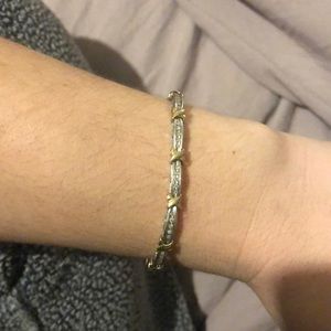 10k gold and white gold diamond bracelet